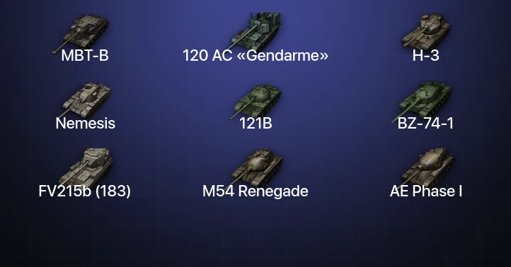 Мир Танков — 32 Топа | FV215b (183) | BZ-74-1 | H-3 | 120 AC «Gendarme» 