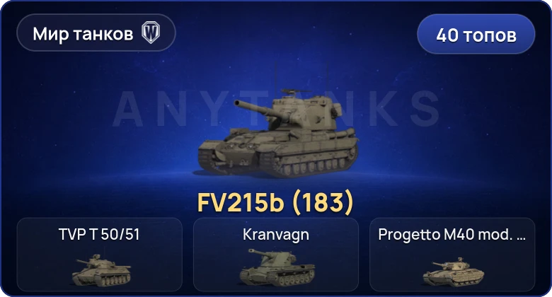 World of Tanks (RU) — 40 Топов | FV215b (183) | Cobra 