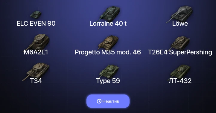 Мир Танков — Неактив | 17 Топов  