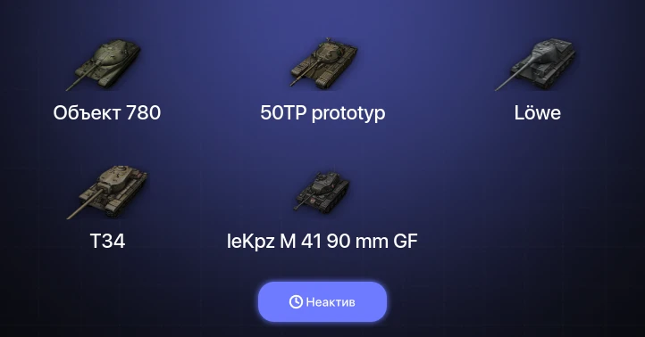 Мир Танков — Неактив | 3 Топа | Объект 780 