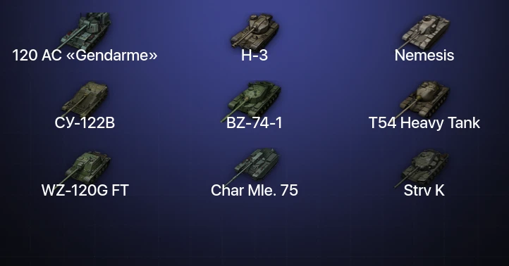 Мир Танков — 16 Топов | BZ-74-1 | H-3 | 120 AC «Gendarme» | Nemesis 