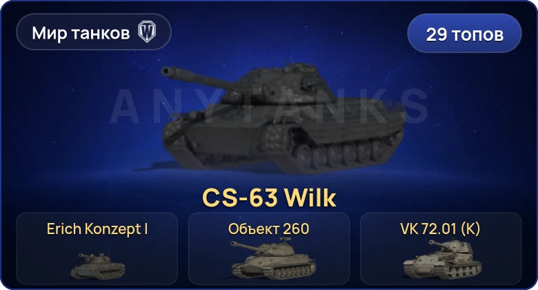Мир Танков — 29 Топов | CS-63 Wilk | Erich Konzept I | Объект 279 | MBT-B 