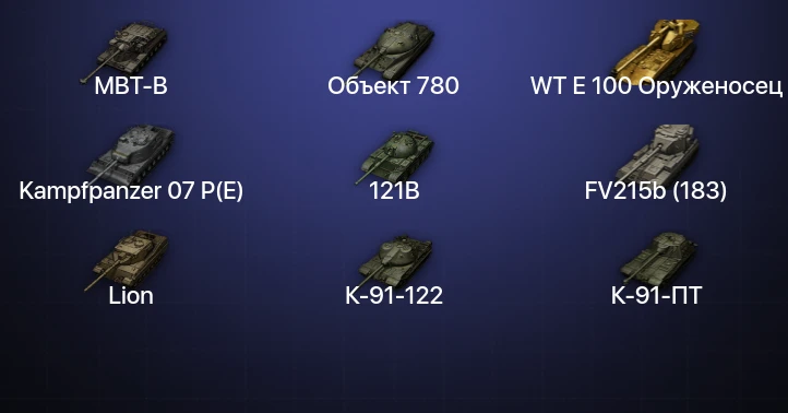 Мир Танков — 35 Топов | Объект 780 | WT E 100 Оруженосец | MBT-B | FV215b (183) 
