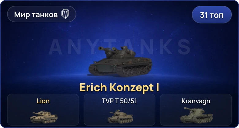 Мир Танков — 31 Топ | Erich Konzept I | MBT-B 
