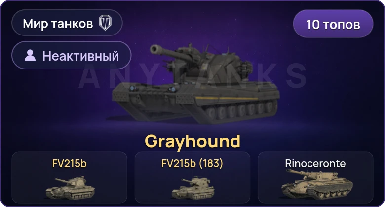 World of Tanks (RU) — Неактив | 10 Топов | Grayhound | Объект 279 | FV215b (183) 