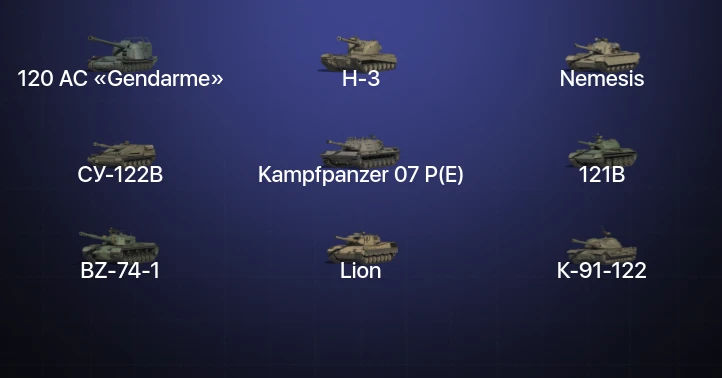 Мир Танков — 33 Топа | BZ-74-1 | H-3 | Nemesis | 120 AC «Gendarme» 