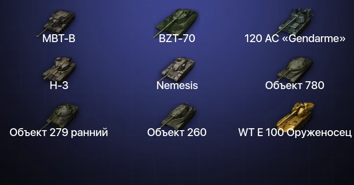 Мир Танков — 80 Топов | FV215b (183) | Waffenträger auf E 100 | Kampfpanzer 07 P(E) | Объект 780 