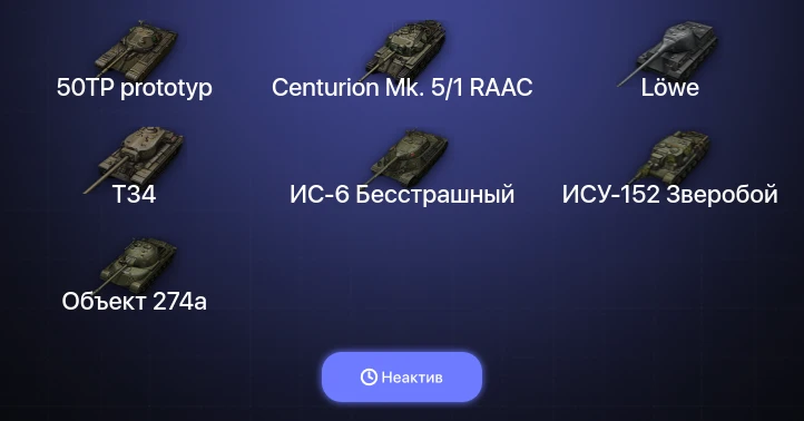 Мир Танков — Неактив | 5 Топов  