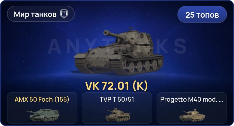 Мир Танков — 25 Топов | VK 72.01 (K) 