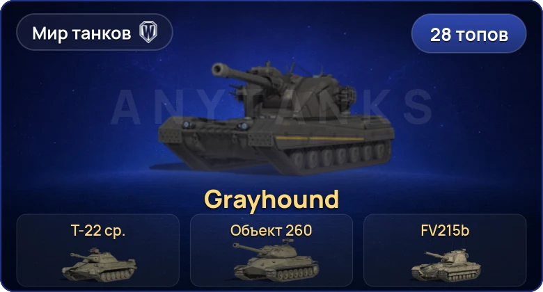 World of Tanks (RU) — 28 Топов | Grayhound | Т-22 ср. | Объект 260 | FV215b (183) 