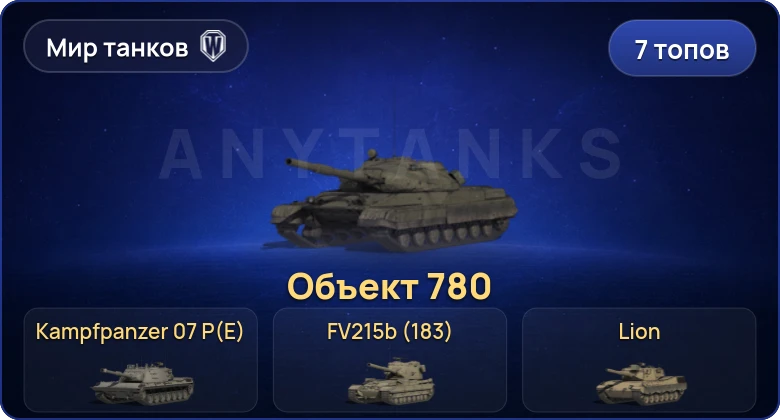 Мир Танков — 7 Топов | Объект 780 | FV215b (183) | Kampfpanzer 07 P(E) 