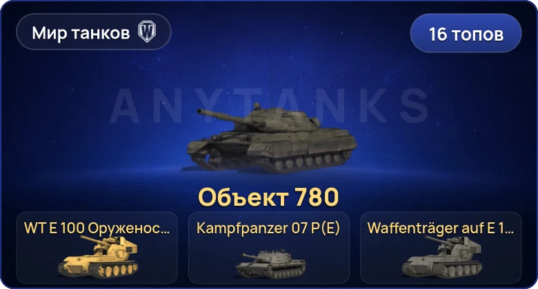 Мир Танков — 16 Топов | Объект 780 | Waffenträger auf E 100 | WT E 100 Оруженосец | Kampfpanzer 07 P(E) 