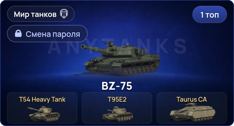 World of Tanks (RU) — 1 Топ   | Смена пароля