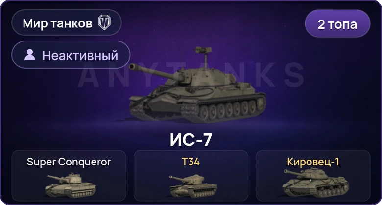 World of Tanks (RU) — Неактив | 2 Топа  
