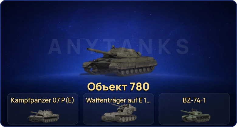 Мир Танков — 8 Топов | Объект 780 | BZ-74-1 | Waffenträger auf E 100 | Kampfpanzer 07 P(E) 