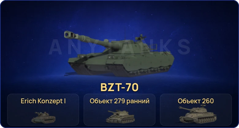 Мир Танков — 58 Топов | Champion | Erich Konzept I | Объект 279 | BZT-70 