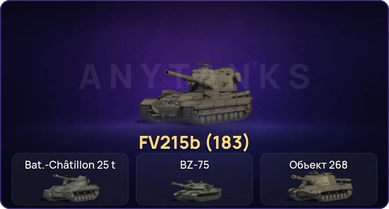 World of Tanks (RU) — Неактив | 7 Топов | FV215b (183) 