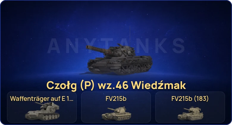 Мир Танков — 24 Топа | Czołg (P) wz.46 Wiedźmak | Waffenträger auf E 100 | FV215b (183) 