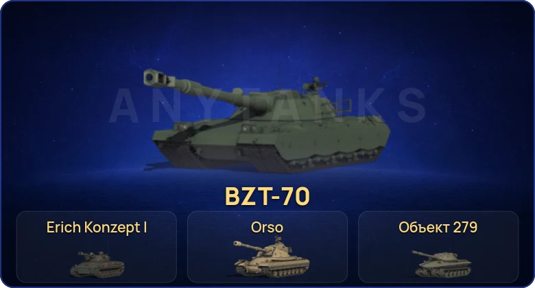 Мир Танков — 14 Топов | BZT-70 | Erich Konzept I | Объект 279 