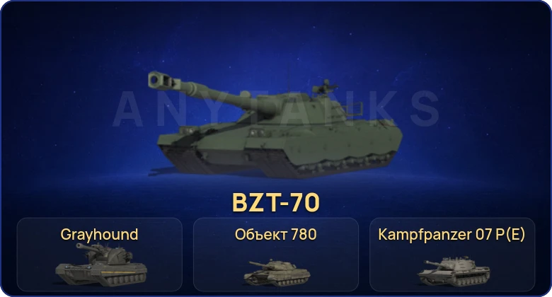 Мир Танков — 26 Топов | Объект 780 | Grayhound | BZT-70 | Kampfpanzer 07 P(E) 