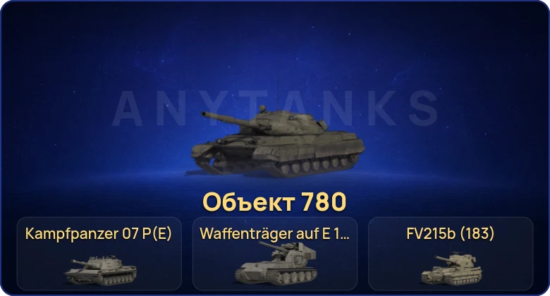 Мир Танков — 9 Топов | Объект 780 | Waffenträger auf E 100 | FV215b (183) | Kampfpanzer 07 P(E) 