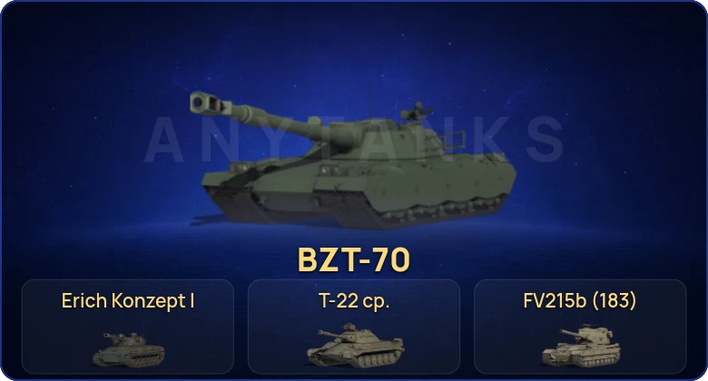 Мир Танков — 25 Топов | Erich Konzept I | Объект 279 | BZT-70 | Т-22 ср. 